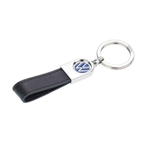 Troika VW Leather Keychain: Luxe Volkswagen Logo Strap Keychain