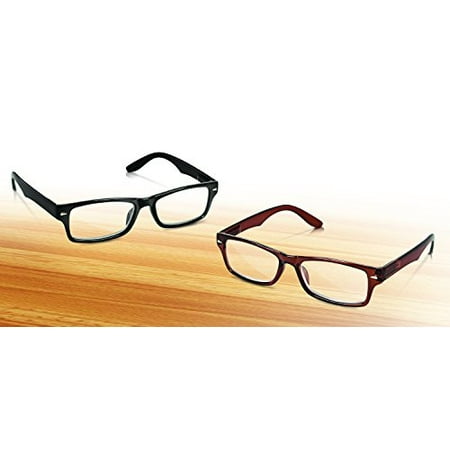 Unisex Reading Glasses With Spring-Hinged Frames, Set Of 2 (Power 2.0)