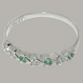 thumbnail image 6 of LBG British Made 925 Sterling Silver Cubic Zirconia & Natural Emerald Womens Eternity Ring - 33 size options - Size 5, 6 of 9