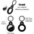 thumbnail image 3 of 2 Pack Protective Case For Airtag Finder With Matte Finish Metal Keychain Ring Compatible Holder For Apple Air Tag (black+green), 3 of 4