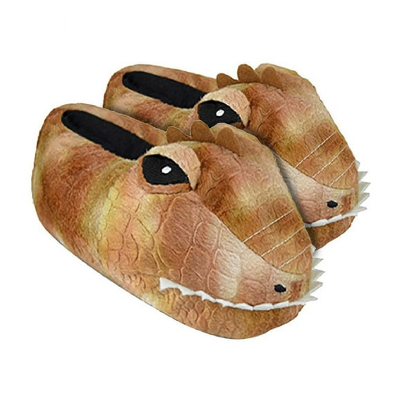 Childrens / Kids Plush 3D Dinosaur Head Slippers