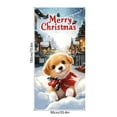 thumbnail image 3 of Kumdkd Christmas Door Cover Curtain Banner - Santa Claus & Dog-Themed Outdoor Holiday Decoration (90x180cm/35.43x70.87in), Multicolor Polyester Fabric for Festive Home Display, 3 of 6