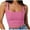 Pink, variant on UYISJ Women's Sleeveless Strappy Tank Top Square Neck Double Layer Workout Fitness Casual Basic Crop Tops
