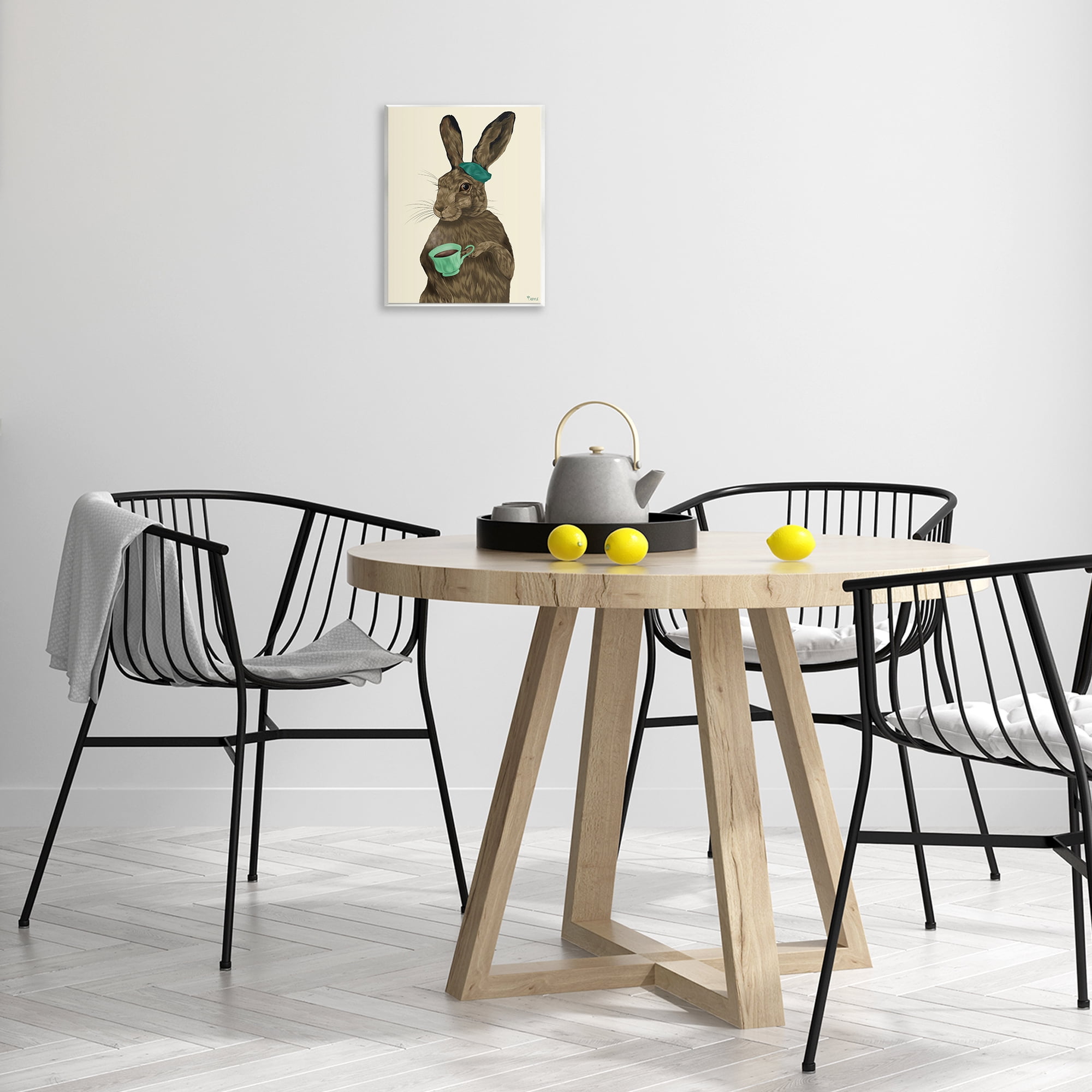 Stupell Industries Rabbit & Green Teacup Animals & Insects Painting Unframed Art Print Wall Art, 11 x 14