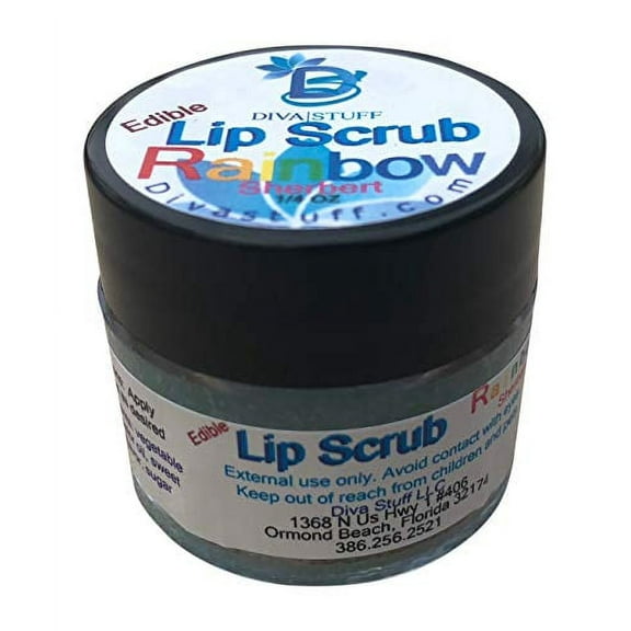 Diva Stuff Ultra Hydrating Lip Scrub for Soft Lips, Gentle Exfoliation, Moisturizer & Conditioner, Rainbow Sherbert – ¼ oz (Made in the USA)
