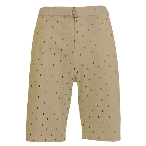 Men's Printed Cotton Stretch Flat-Front Shorts