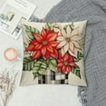 thumbnail image 2 of COMIO  Merry and Bright Poinsettia Cardinal Decorative Throw Pillow Covers, Believe Noel Christmas Xmas Red Bird Flower Cushion Case Decor, Buffalo Plaid Winter Holiday Home Decoration, 2 of 5