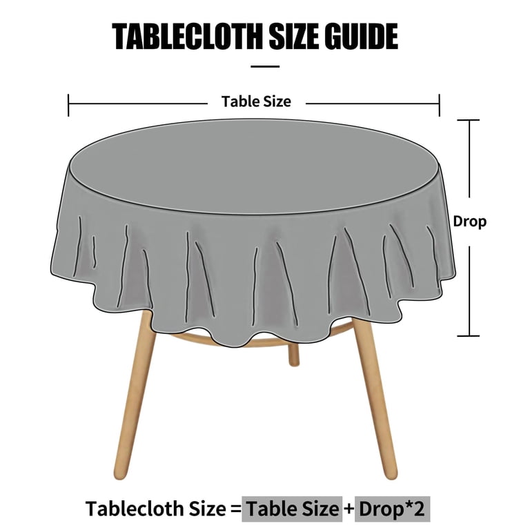 decorUhome Heavy Duty Vinyl Tablecloth, Round 60in photo 3