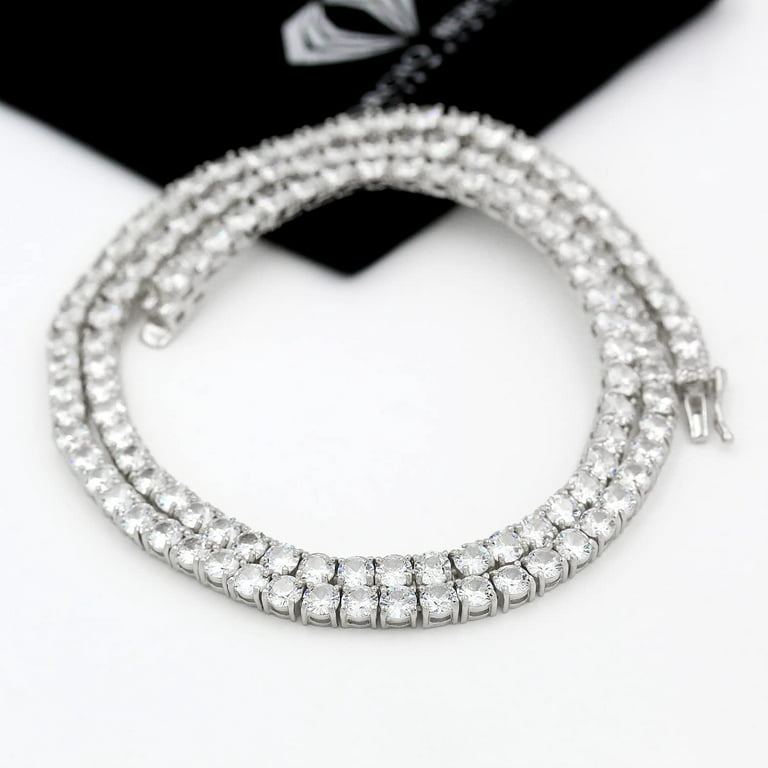 4mm Moissanite Necklace Chain D Color VVS1 clarity Diamond