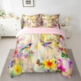 thumbnail image 2 of Castle Fairy Kids Teens Adults Flying Hummingbird Butterflies Twin Bedding Sets 7-Piece,Chic Floral Flowers Bedding Comforter Set Microfiber,Abstract Gradient Ombre Breathable Sheet Sets, 2 of 8