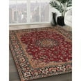 thumbnail image 2 of Ahgly Company Indoor Round Traditional Saffron Red Medallion Area Rugs, 3' Round, 2 of 6