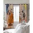 thumbnail image 4 of Western Cowboys Blackout Curtains for Bedroom Living Room Darkening Curtains 54 Inch Long Vintage Boho Abstract Cactus Beige Short Curtain for Small Window Treatment Grommet Drapes 52"x54"x2, 4 of 9