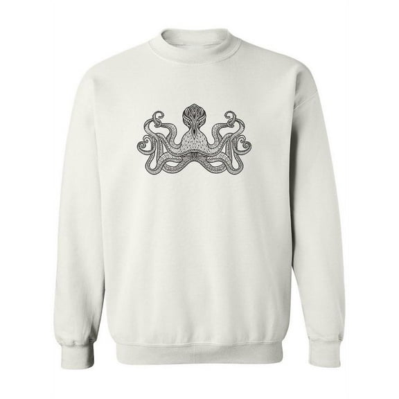 Ethnic Octopus Drawing Sweatshirt Women -Image by Shutterstock, Female XX-Large