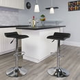 thumbnail image 3 of Flash Furniture Dax Contemporary Black Vinyl Adjustable Height Barstool with Solid Wave Seat and Chrome Base, 3 of 13