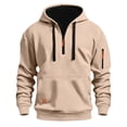 thumbnail image 5 of Chiccall Mens Hoodie with Zipper Pocket Drawstring Quarter Zip Long Sleeve Hooded Sweatshirts Casual Athletic Sweatshirts, 5 of 6