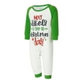 thumbnail image 5 of Michellecmm Christmas Family Pajamas Matching Set Letter Print Long Sleeve Tops and Green Plaid Pants Sleepwear, 5 of 10