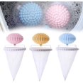 thumbnail image 1 of Floating Hair Filtering Mesh Removal, Lint Catcher for Washing Machine with Silicone Sticky Ball, Pet Hair Catcher Mesh Bag Washing Machine Hair Catcher Tool for Pet Dog Hair Remover (3, Mix) Mix Mix, 1 of 5