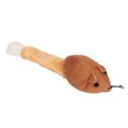 thumbnail image 3 of Juguete de peluche con hierba gatera, forma de ratón de cola larga, juguete de peluche de gato suave interactivo con hierba gatera para jugar a limpiar los dientes, café, 3 of 5