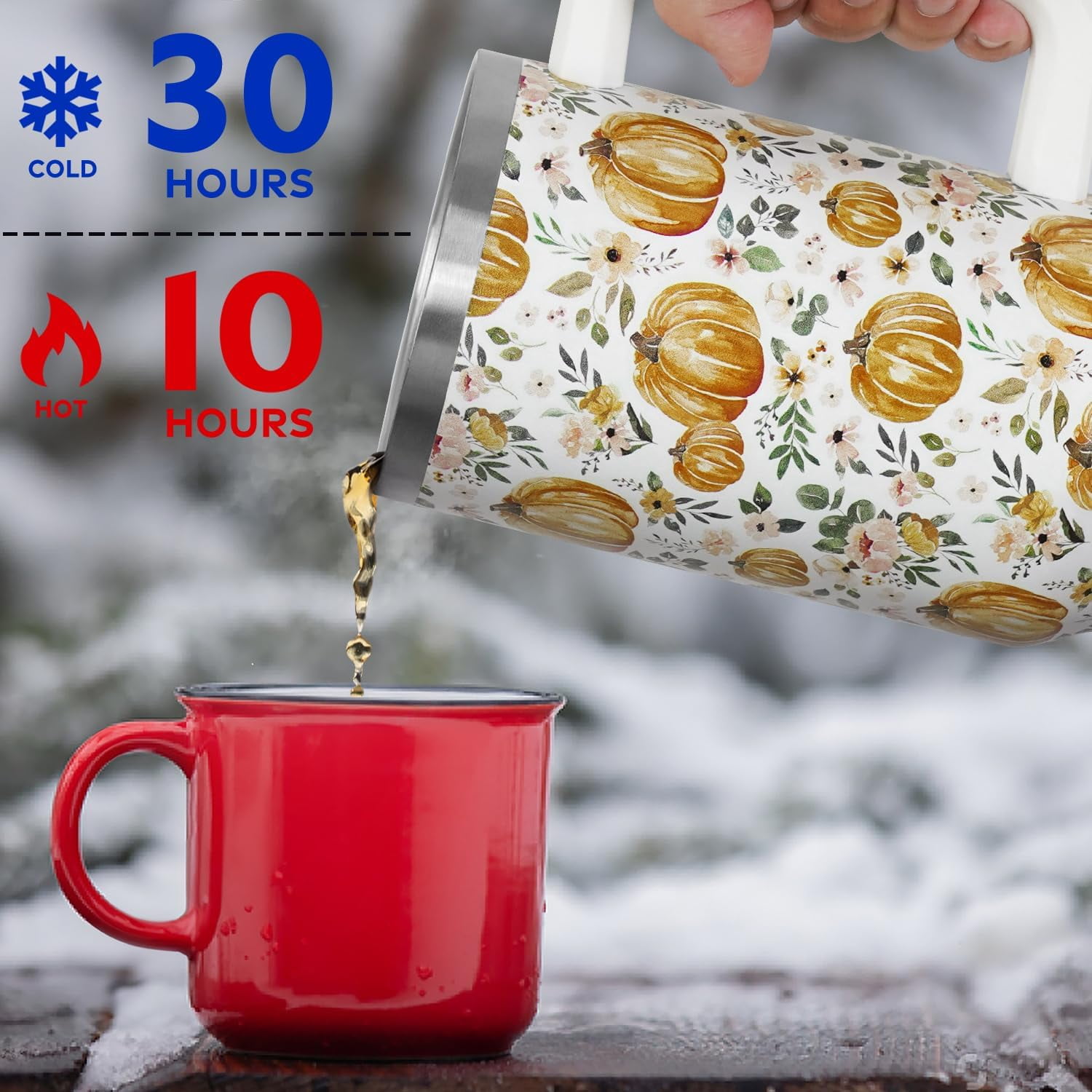 Christmas Tumbler with Handle and Straw Lid 40 oz,Cute Christmas Gifts for Women Xmas Lights Snowflakes Vacuum Insulated Leak Proof Tumbler,Winter Holiday Accessories Stainless Steel Coffee Cup Mug