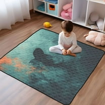 WOBOGO Fish Of The Deep Baby Playmats Extra Large Waterproof Rollable Activity Pads for Toddlers 50×50inch