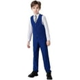 thumbnail image 6 of 3-Piece Boys Pinstripe Suit Set: Formal Blazer Vest + Shirt & Bow Tie | Wedding, Easter, Communion Outfit for Toddler to Youth (Size 2-14), 6 of 8