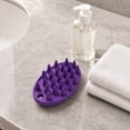 thumbnail image 5 of Pet Grooming Brush, Large Purple TPR Rubber Deshedding Bathing Brush, 1 Pack, Gentle Shedding Massage Brush for Cats and Dogs, Relaxing Soothing Bathing Deshedding Tool for Short and Long Hair Pets, 5 of 8
