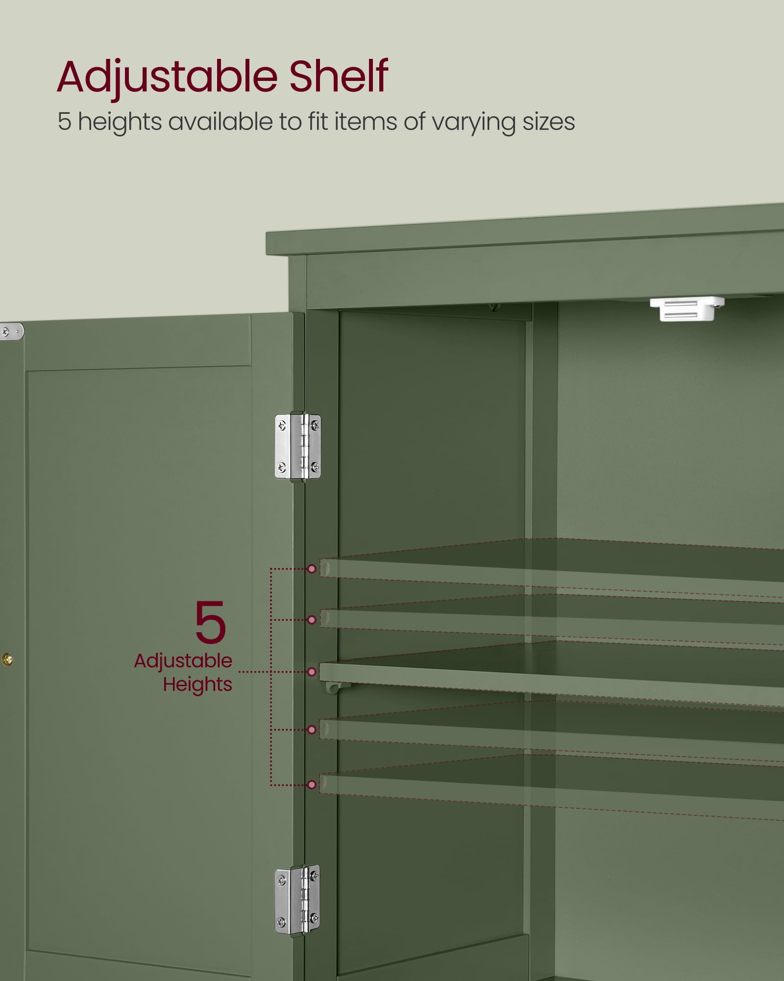 Floor Storage Cabinet,  Storage Unit, Freestanding  Cabinet with 2 Drawers and 2 Doors, Adjustable Shelf, 11.8 x 23.6 x 43.3 Inches, Forest Green