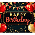 thumbnail image 4 of Decorative Banner Happy Birthday Gold Glitter Red Balloons for Birthday Party Indoor Celebration Event Decoration, 4 of 7