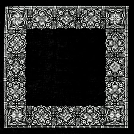 Hav-A-Hank Open Center Bandanna, Black, 22" x 22"