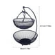 thumbnail image 5 of Cesta de fruta de hierro de 1 pieza, lavabo de fruta de doble capa, decoración de tipo europeo (negro), 5 of 6