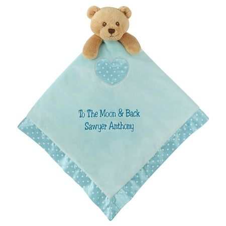 Personalized Baby's Best Friend Bear Blanket - Available in Blue or (Best Travel Pillow And Blanket)