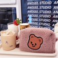 thumbnail image 1 of Student Korean Large Capacity Cartoon Sundries Makeup Brush Travel Wash Bag Cosmetic Organizer Plush Makeup Bag Storage Pouch PINK, 1 of 8