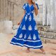 thumbnail image 1 of WILLBEST Vestidos para Mujer Verano Vestido Largo Bohemio Informal de Verano con Escote En V y Mangas Acampanadas con Flores Escalonadas y Bolsillo Mediana, 1 of 3