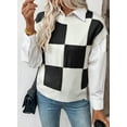 thumbnail image 6 of SHEWIN Sweaters for Women Sweater Vest 2025 Fall Trendy Crewneck Color Block Knit Tops Short Sleeve Sweater for Women Cap Sleeve Sweater Vest Pullover Tops Black XL, 6 of 8