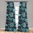 thumbnail image 2 of Floral Window Curtains, Watercolor Roses and Leaves in Cold Colors Modern Romantic Flowers, Lightweight Decor 2-Panel Set with Rod Pocket, Pair of - 28"x63", Seafoam Dark Teal Dimgray, by Ambesonne, 2 of 3