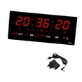 thumbnail image 4 of Reloj despertador rectangular montado en la pared con fecha, calendario, reloj digital con pantalla LED grande para almacén, garaje, aula, decoración, 4 of 9