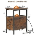 thumbnail image 3 of HomGarden 2 Drawers Wood End Table W/Charging Station & USB Ports, Narrow Storage Sofa Side Table Nightstand for Living Room Bedroom,Rustic Brown, 3 of 11