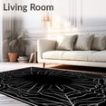 thumbnail image 2 of ODIKA 2'x3' Machine Washable Non-Slip Area Rug, Enchanted Spider Web Bathroom Spooky Halloween High Traffic Rug with Pad, Black, 514826, 2 of 8