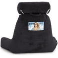 thumbnail image 3 of XXL Husband Pillow Black Backrest with Arms - Reading Pillow with Shredded Memory Foam, Ultra-Comfy Removable Microplush Cover & Detachable Neck Roll - Unmatched Support Sit Up Pillow for Bed, 3 of 9