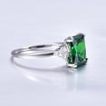 thumbnail image 3 of Women's 5.3ct Emerald Cut Created Green Emerald 925 Sterling Silver Engagement Ring, 3 of 5