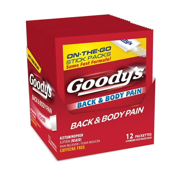 Goody's Back and Body Pain Relief Powder, Dissolve Packs, 6 Individual