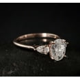 thumbnail image 4 of HeartsAndYou Pear Accents Trilogy Engagement Ring for Women 2.1ct Oval Cut Moissanite 18k Rose Gold over Silver, 4 of 9