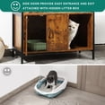 thumbnail image 6 of Dextrus Large Hidden Cat Litter Box Enclosure Furniture with Shelf & Double Doors, Wooden Sturdy Cat Washroom Storage with 4 Hooks, Indoor Cat House Furniture for Most Litter Boxes, Vintage Brown, 6 of 8