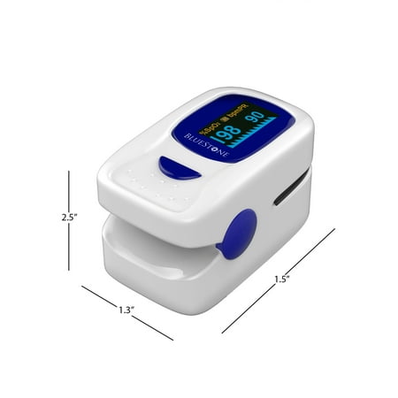 Finger Oximeter - Finger Pulse Oximeter and Heart Rate Monitor- Portable Blood Oxygen Level and Heart Rate Fingertip Sensor with Carrying Case and Lanyard by Bluestone