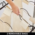 thumbnail image 3 of mDesign Portable Laundry Sorter with Wheels and Steel Hanging Bar - Bronze/Beige, 3 of 8