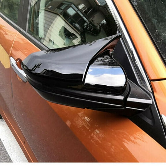 New Side Mirror Protector Rear View Cover for for Honda Civic 2016 - 2021 Glossy Black -