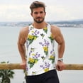 thumbnail image 6 of Gukieu Lavender Flowers Print Men's Quick Dry Fitness Vest, Round Neck Sleeveless Fitness Bodybuilding Top-X-Large, 6 of 7