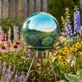 thumbnail image 6 of Sunnydaze Mirrored 10" Aqua Stainless Steel Outdoor Gazing Ball 2pk, 6 of 9