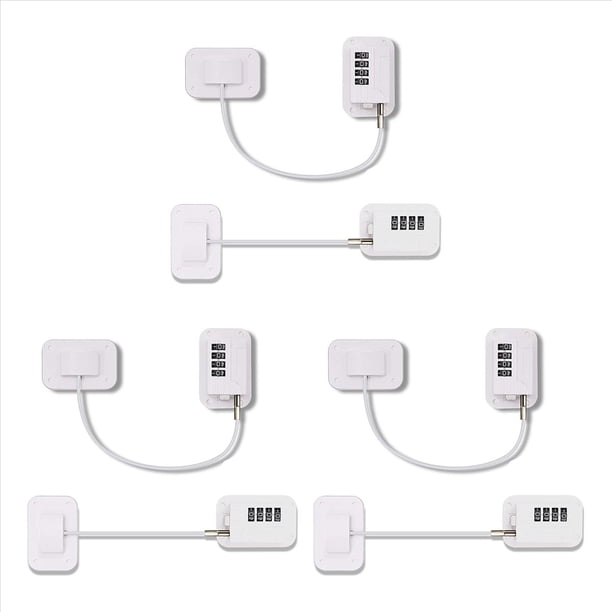 6 Piezas de Cerradura de Refrigerador, Cerradura de Congelador, Cerradura de Puerta de Nevera, CombinacióN de Cerraduras de Seguridad para NiñOs para Cajones de Gabinetes ()
