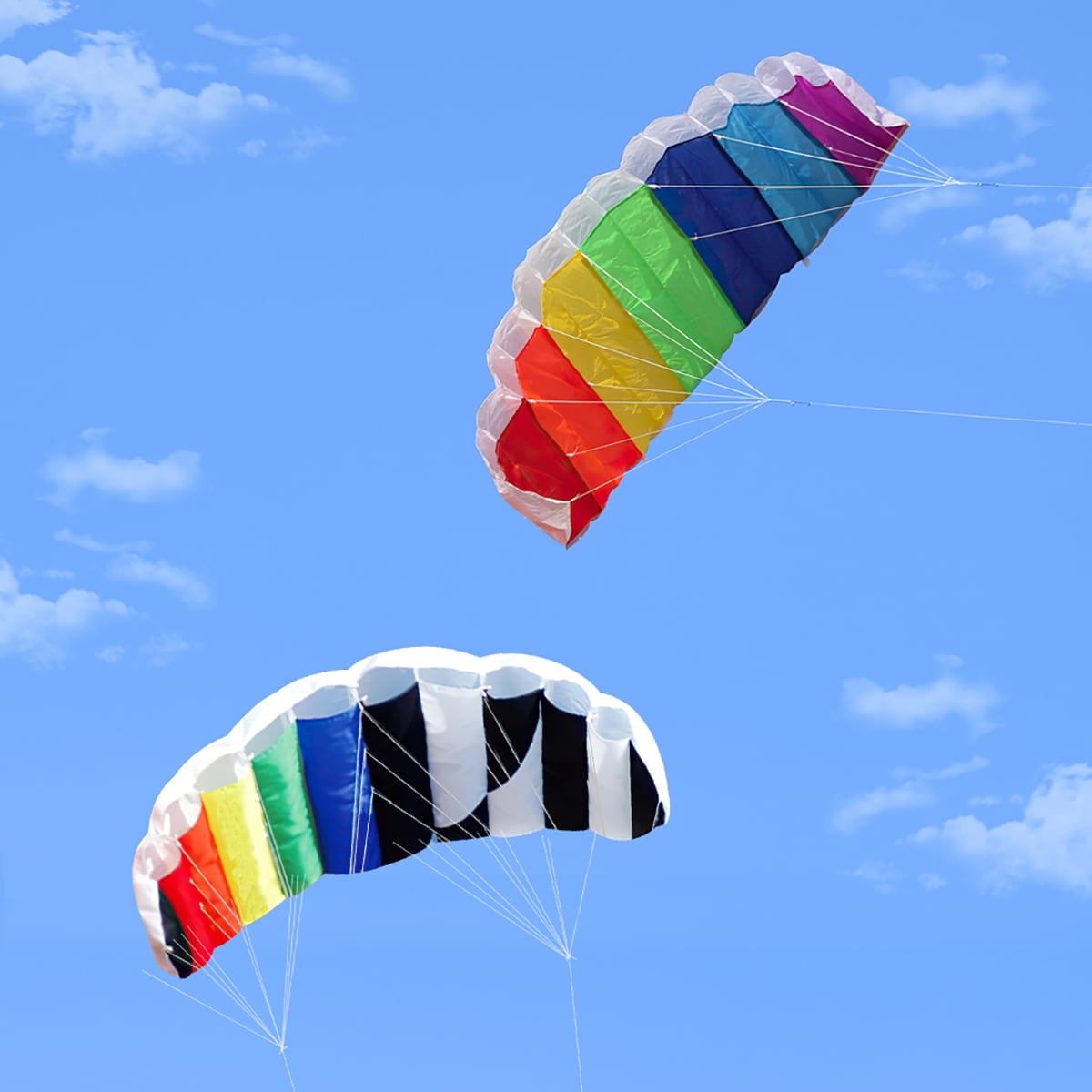 Kepooman Dual-line Plaid Cloth Stunt Kite Outdoor Sport Kite for Surfing Seaside Beach Toy, 51 Inch, Set of 2, Multi-color Kepooman Dual-line Plaid Cloth Stunt Kite Outdoor Sport Kite for Surfing Seaside Beach Toy, 51 Inch, Set of 2, Multi-color